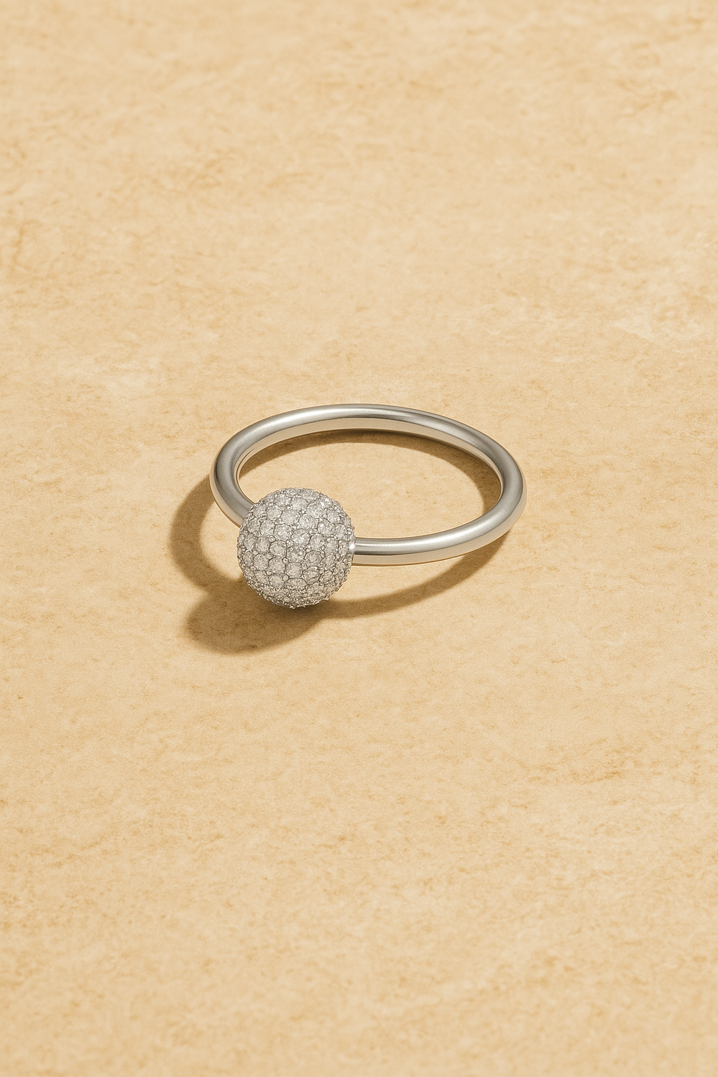 Lumi pave silver bead ring silver  down