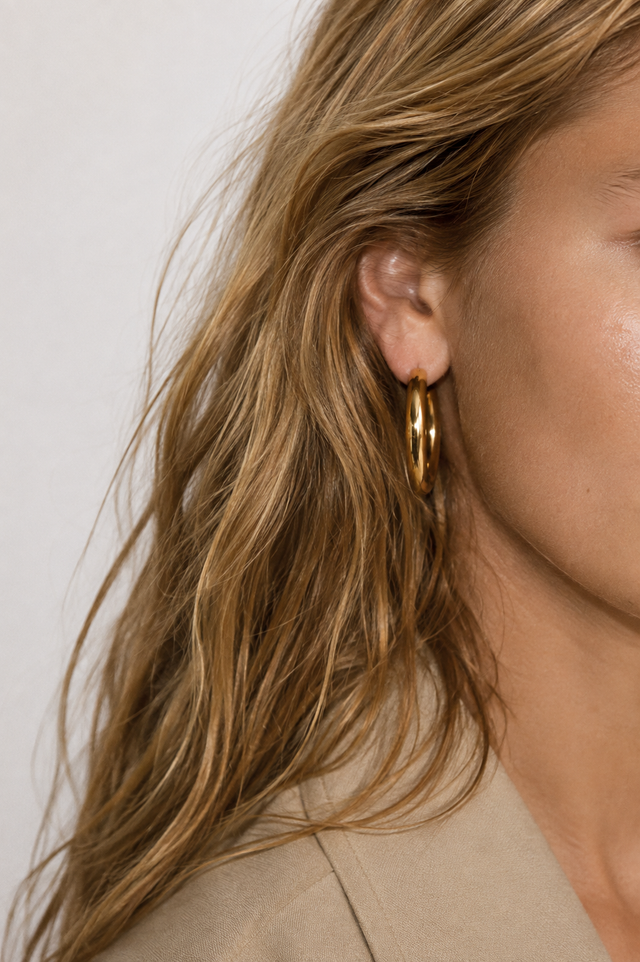 Luna 3 cm Gold Hoops