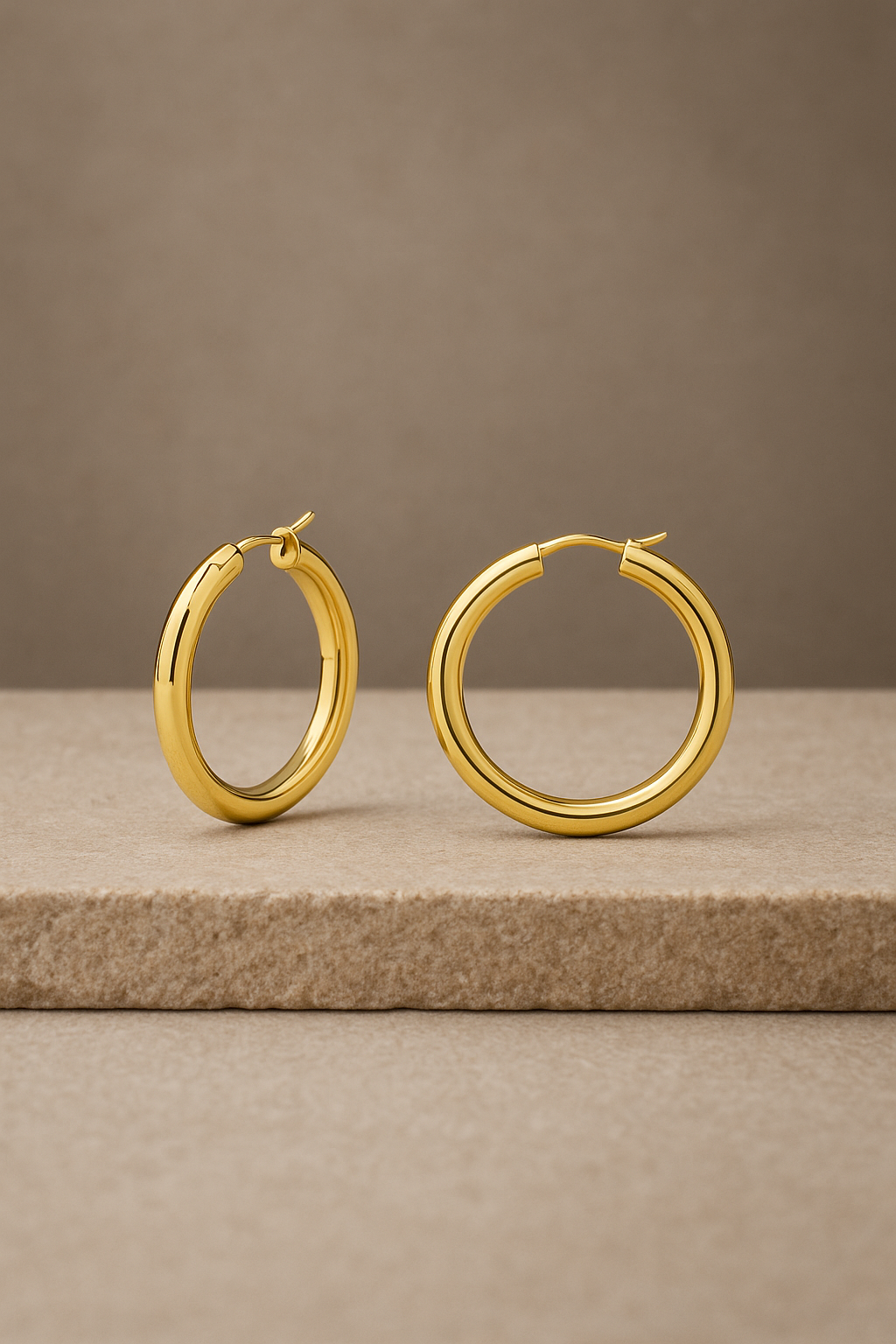 Luna 3 cm gold vermeil hoops