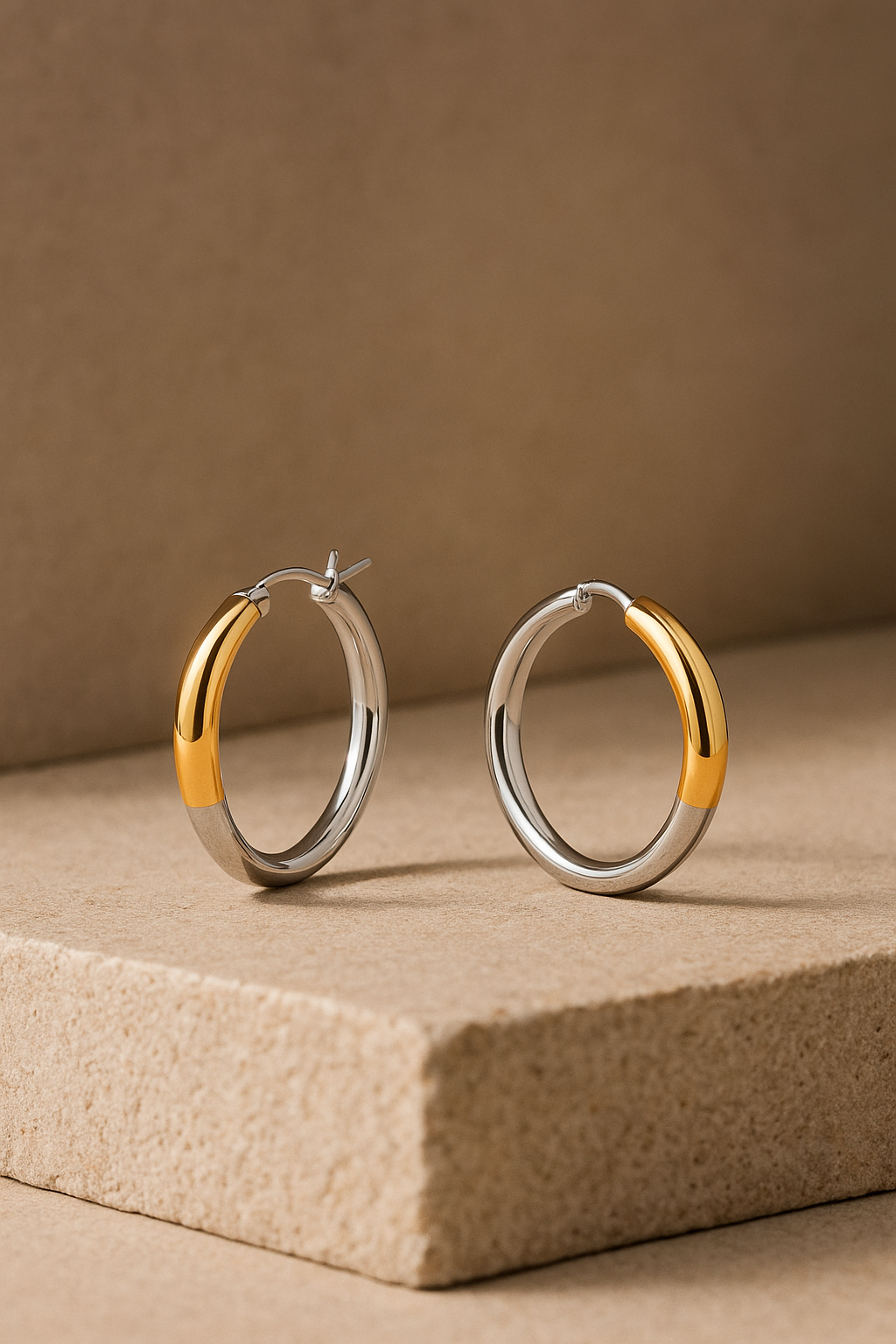 Luna 3cm Mixed Metal Hoop Earrings