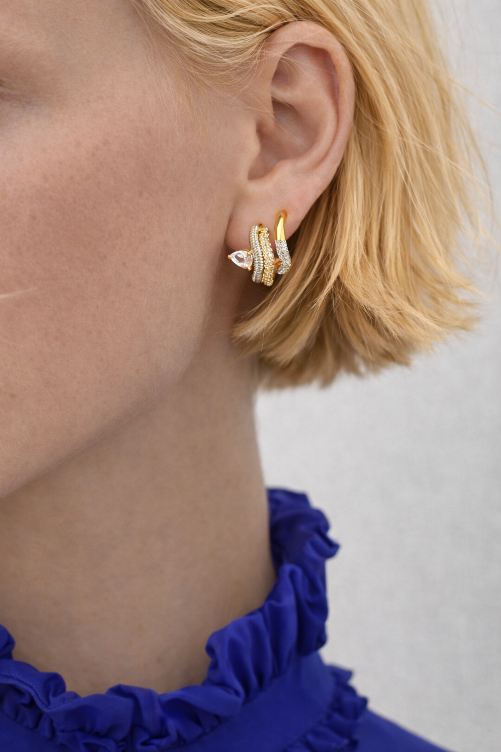 Amara Kyma Two-Tone 10mm Huggie Earring