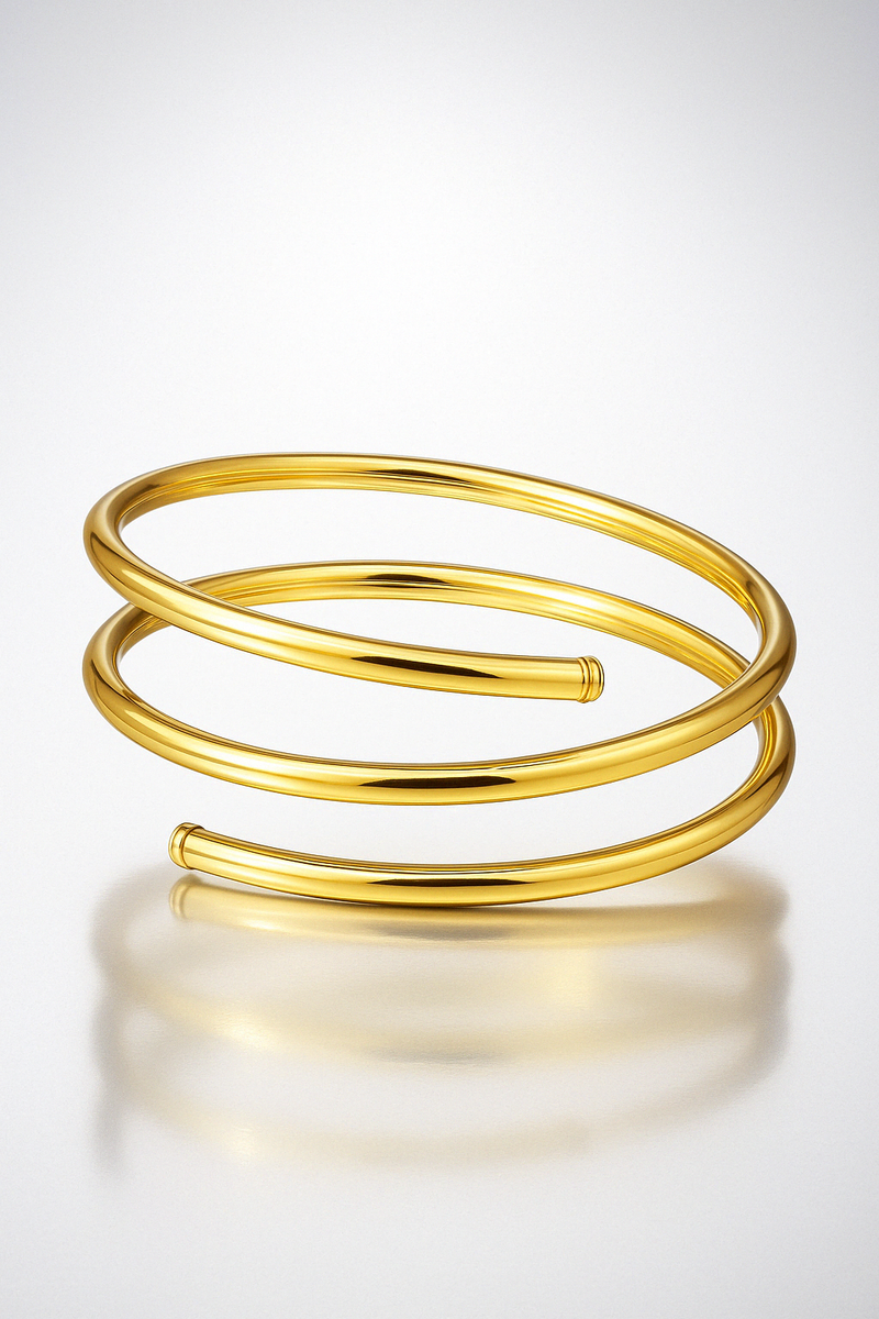 Medium Coil Gold Plated Bangle