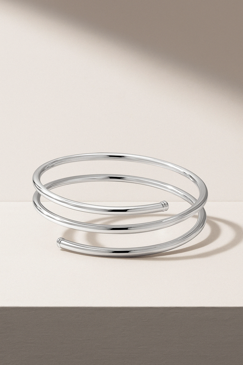 Medium Coil Silver Plated Bangle