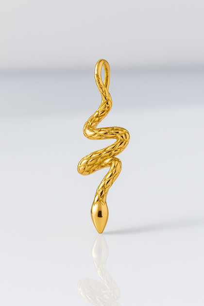 Large Snake Gold Vermeil Charm