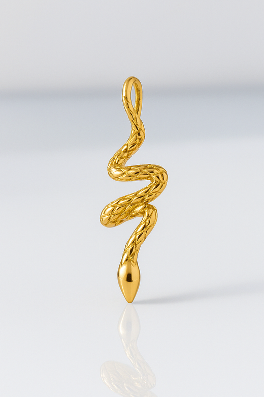 Large Snake Gold Vermeil Charm