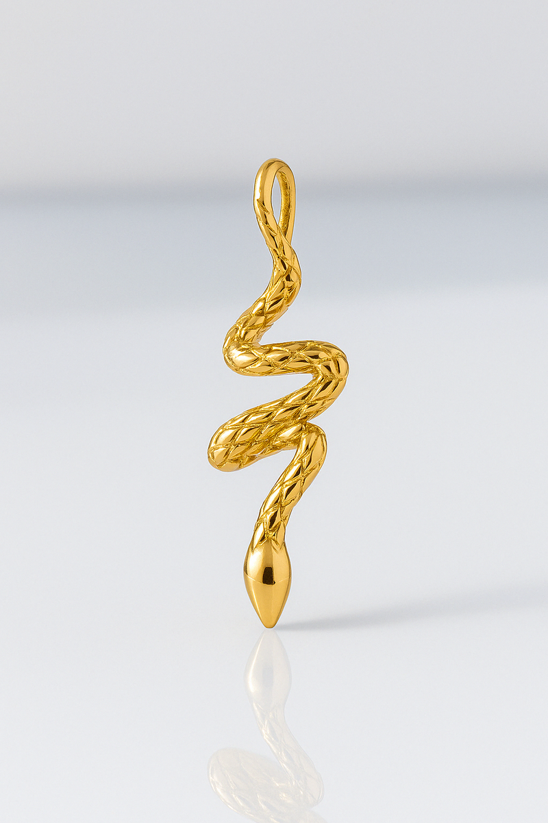 Medium Snake Gold Vermeil Charm