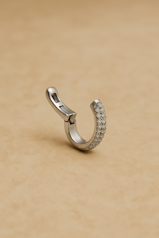 Mina Pavé Cuff Earring – Silver open