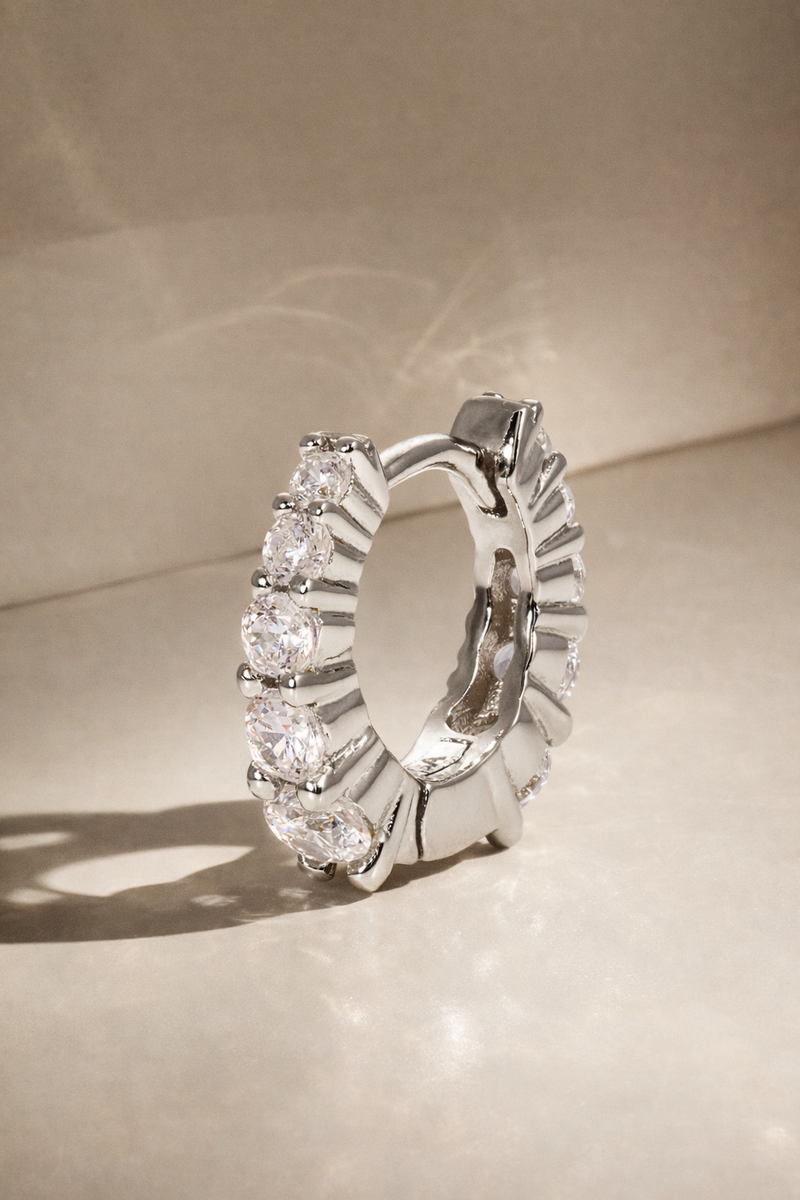 Mini Gala 8.5mm sterling silver huggie