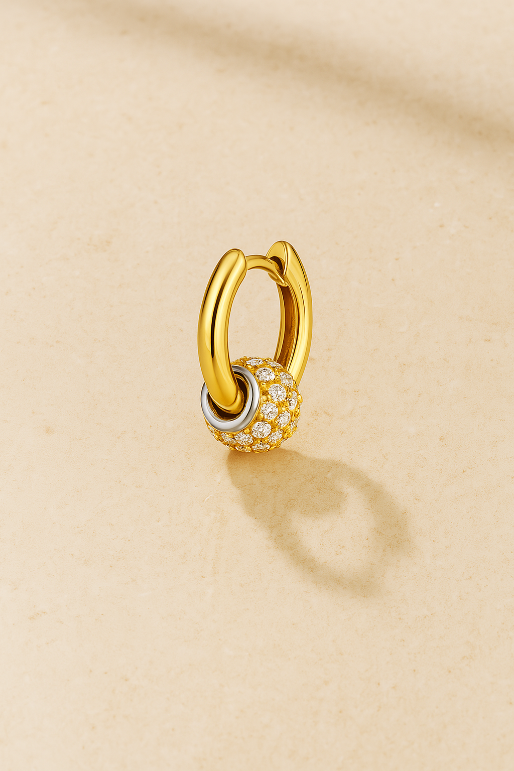 Mira Gold Pave Piercing Huggie