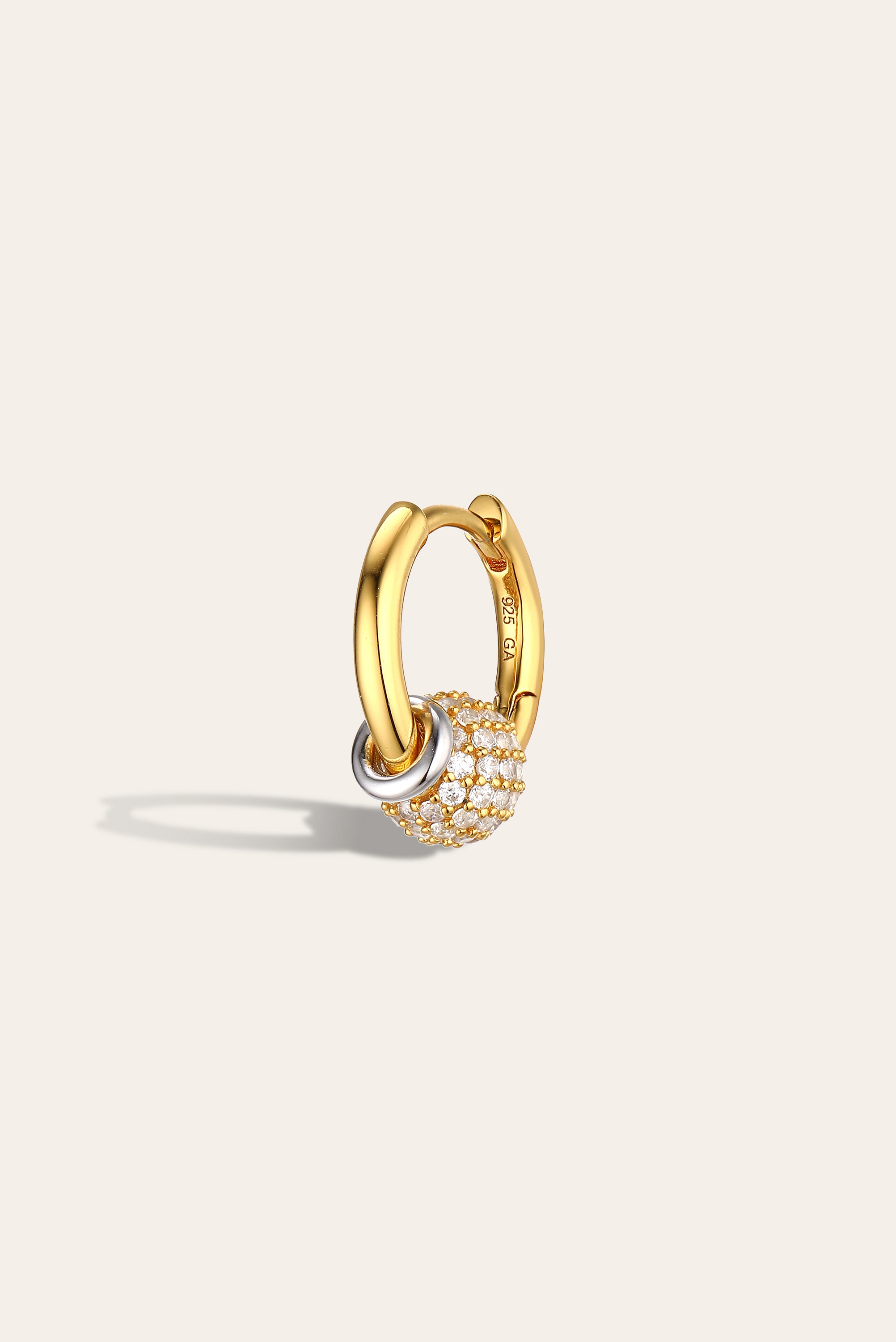 Mira Gold Pave Piercing ear Huggie