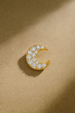 Moon gold vermeil stud