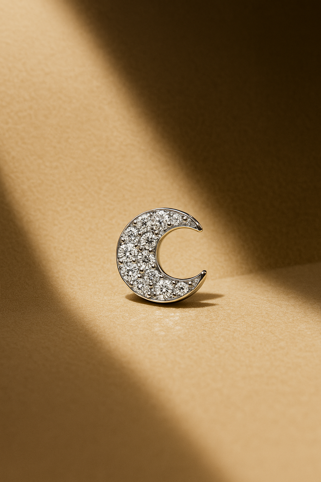 Moon sterling silver stud