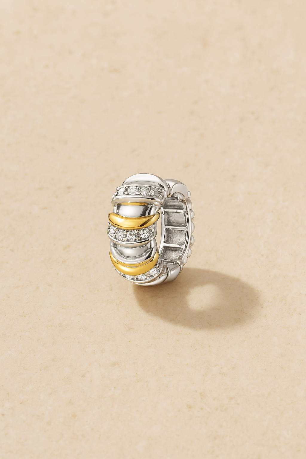 Noor Two-Tone Huggie Earring