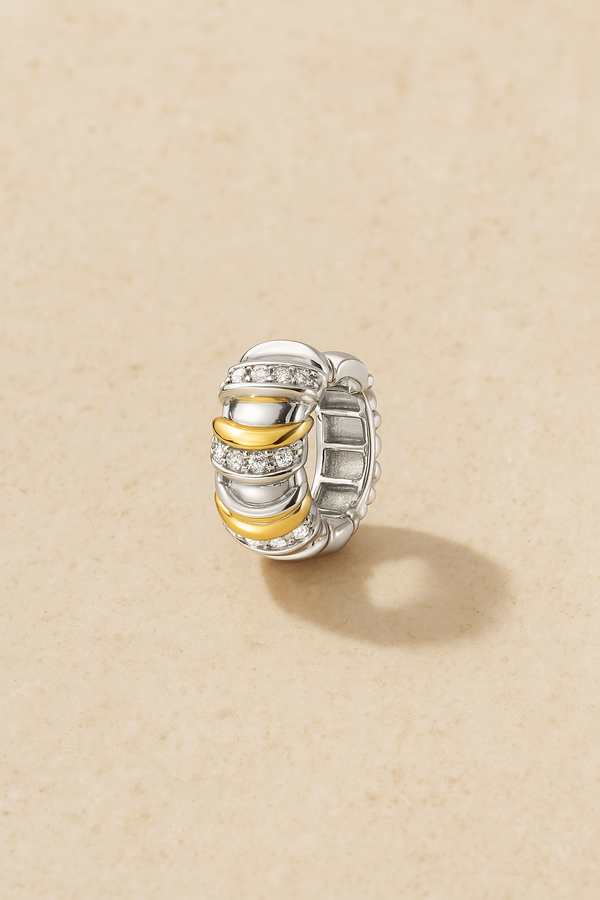 Noor Two-Tone Huggie Earring