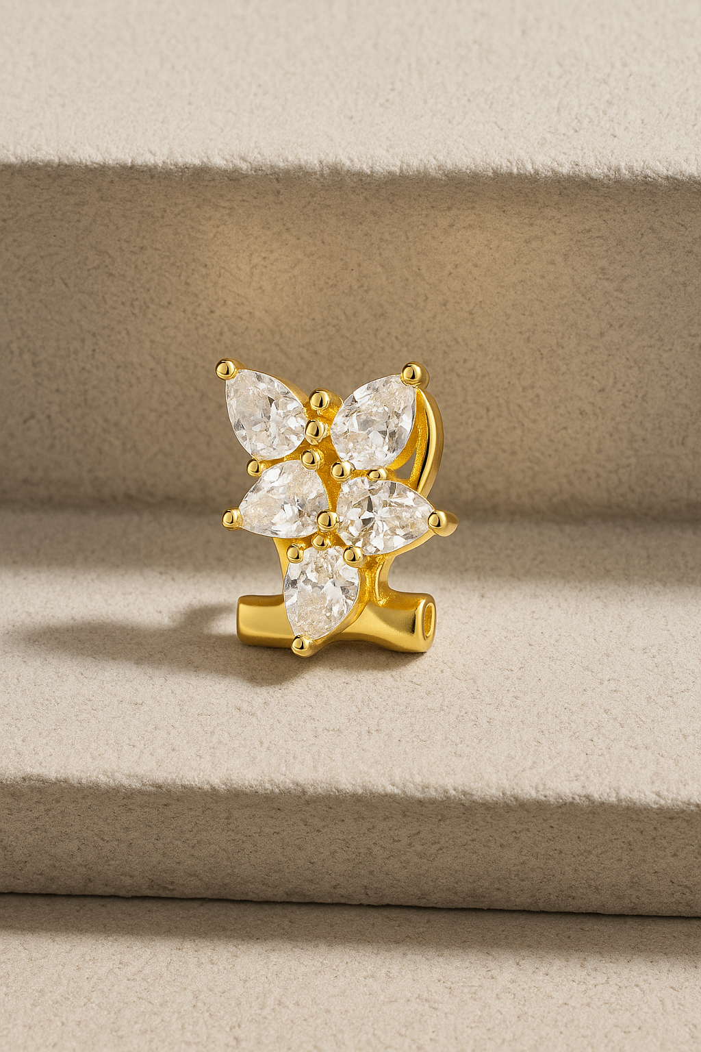 Odette Bridal Stud Earring – Gold & White CZ | Galleria Armadoro

