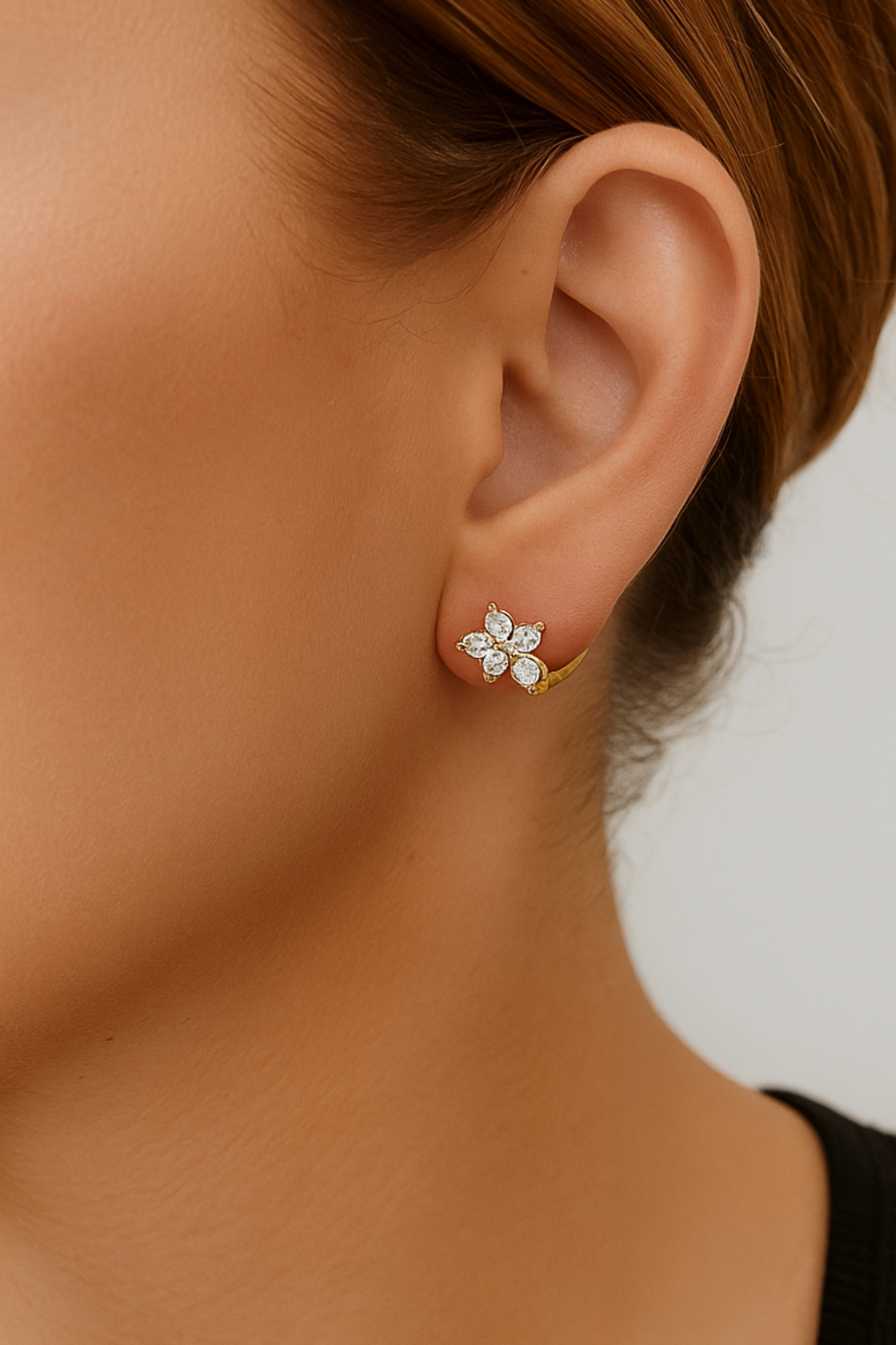 Odette Gold Stud Earring model zoom