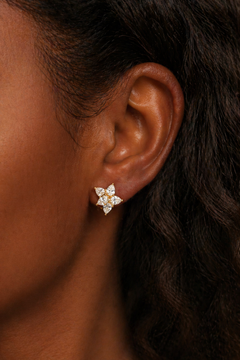 Odette Gold Stud Earring model zoom
