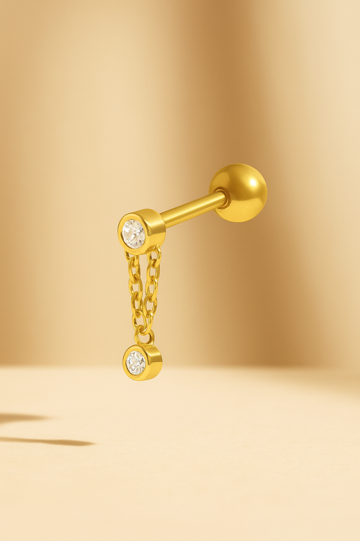 Ora gold vermeil stud (ball screw)