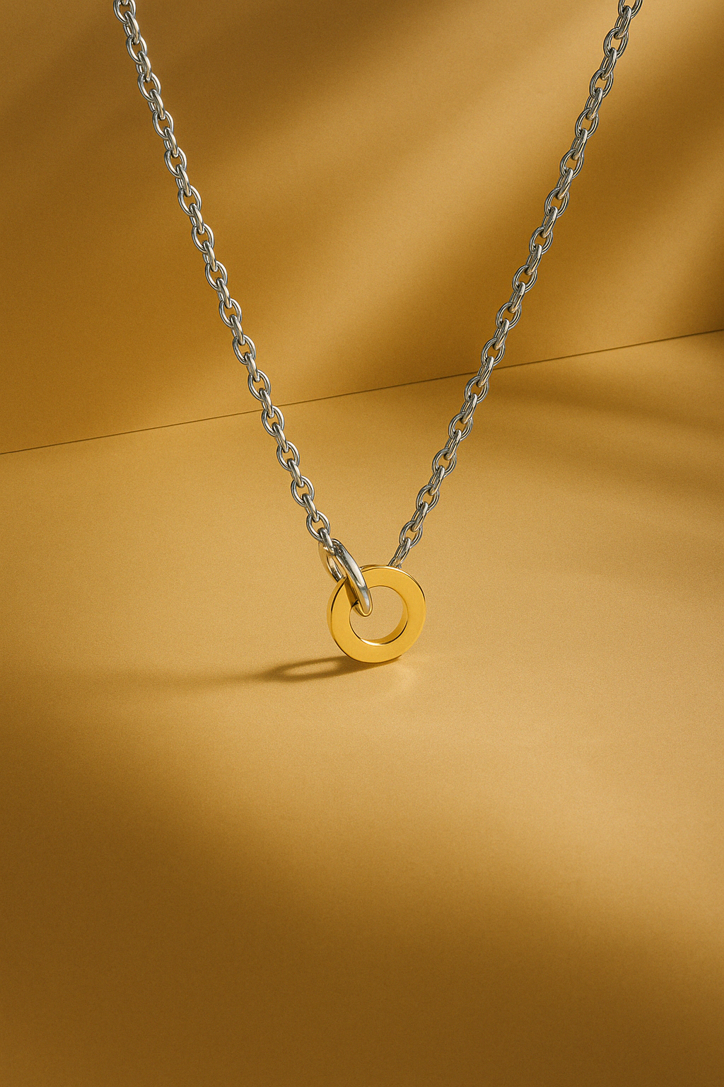 Orbit mixed metal chain necklace