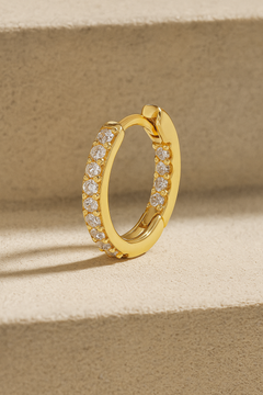 Oval Gold Vermeil Huggie – Minimalist Piercing Hoop