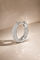 Oval three rows sterling silver huggie