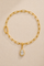 Gold Paperclip Bracelet / Anklet & Vittoria Gold Charm