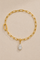 Gold Paperclip Bracelet / Anklet & Vittoria Silver & Gold Charm