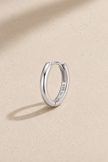 11mm Silver Huggie Earring