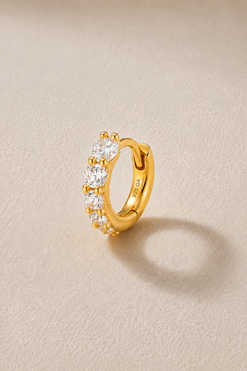 Gala Reverse Gold Huggie Earring 6.5mm