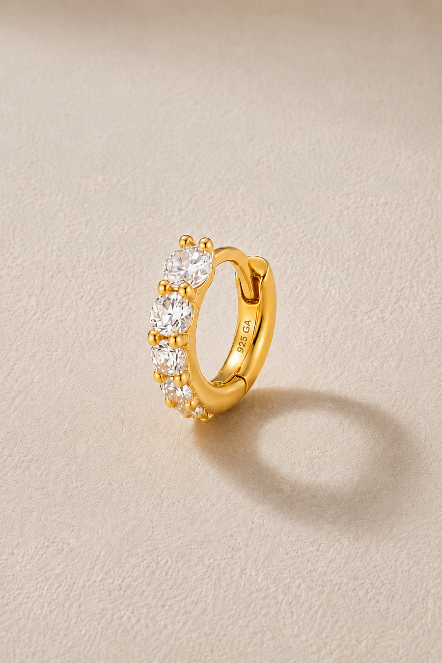 Gala Reverse Gold Huggie Earring 6.5mm
