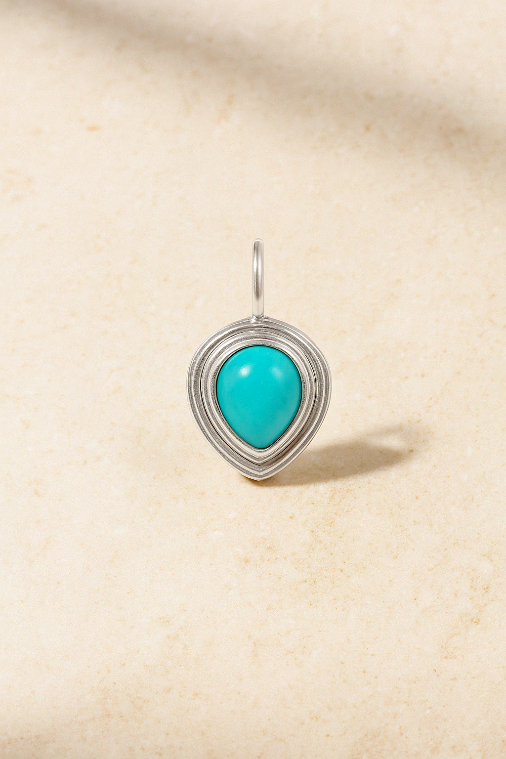 Ridge Teardrop Turquoise Silver Charm