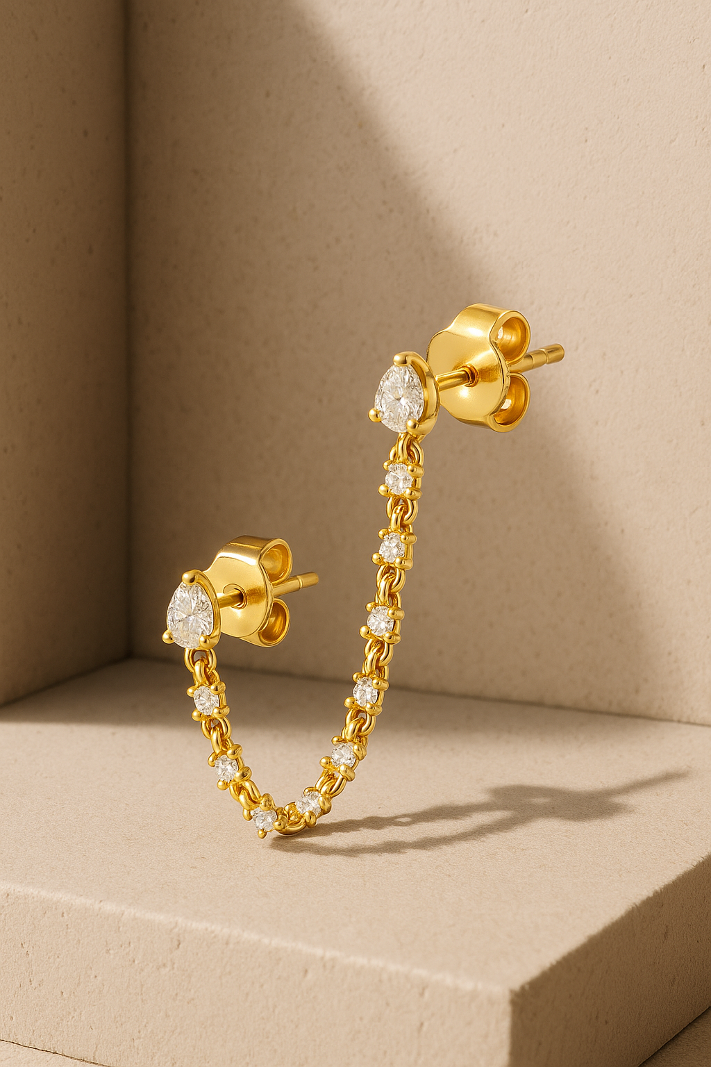 Rosie gold vermeil double stud earring