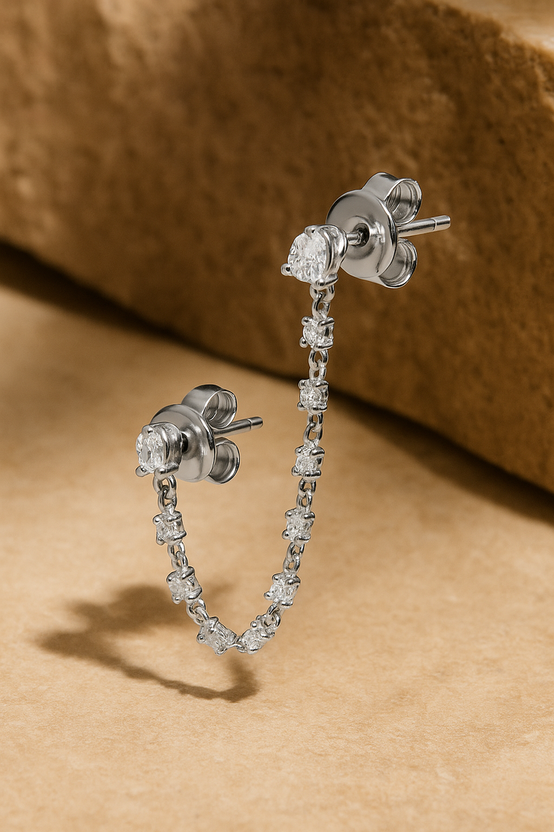 Rosie sterling silver double stud earring