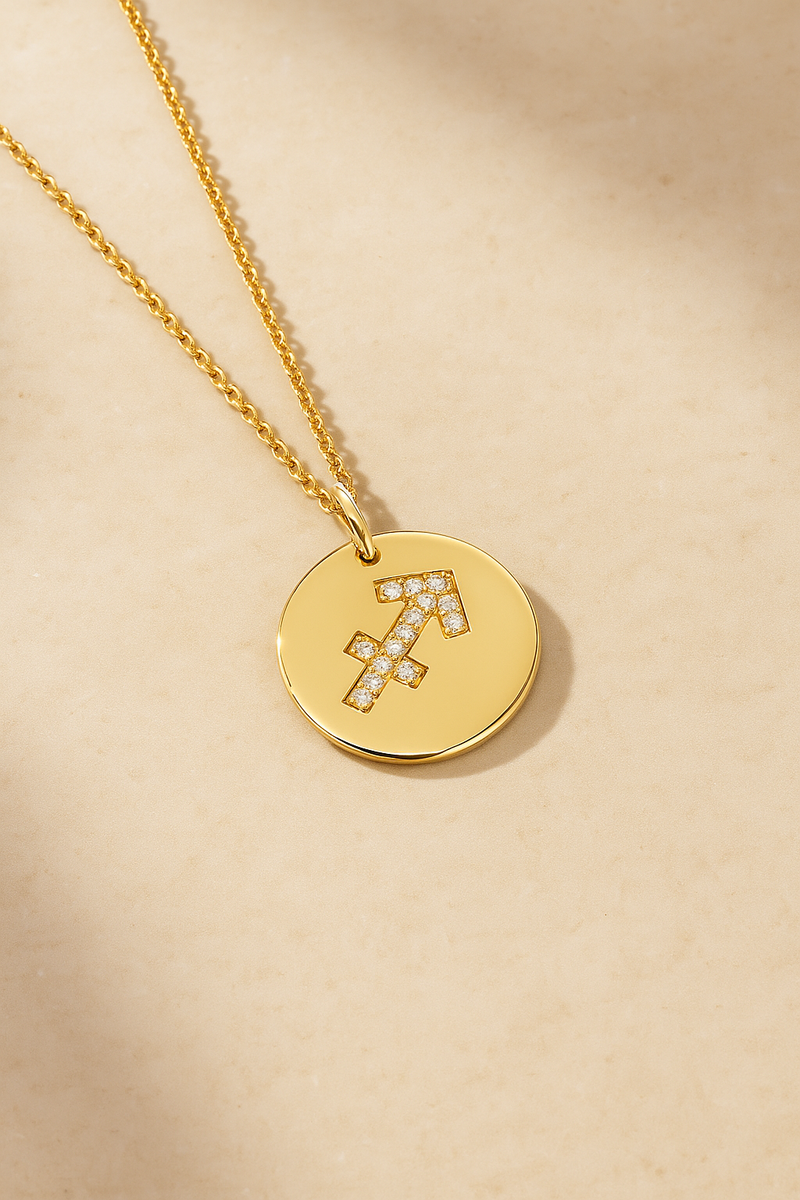 Sagittarius gold vermeil necklace