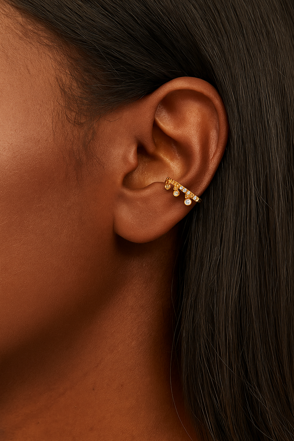 Shaker gold vermeil ear cuff model