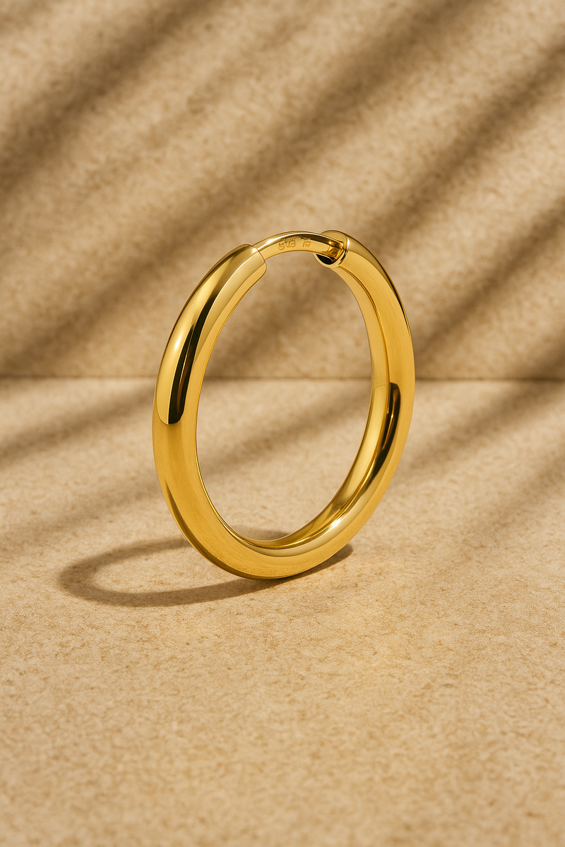 Simple 20 mm gold vermeil mini hoop