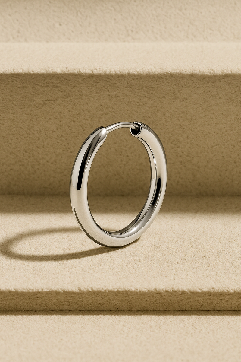 Simple 20 mm sterling silver mini hoop