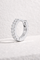 Simple 8.5mm sterling silver pave huggie