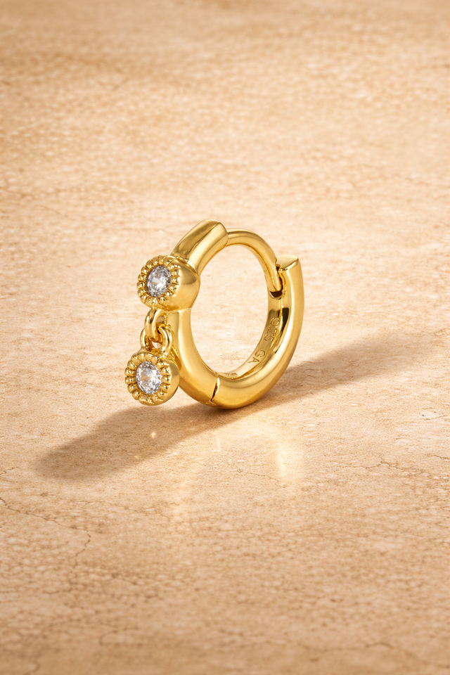 Simple shaker gold vermeil huggie