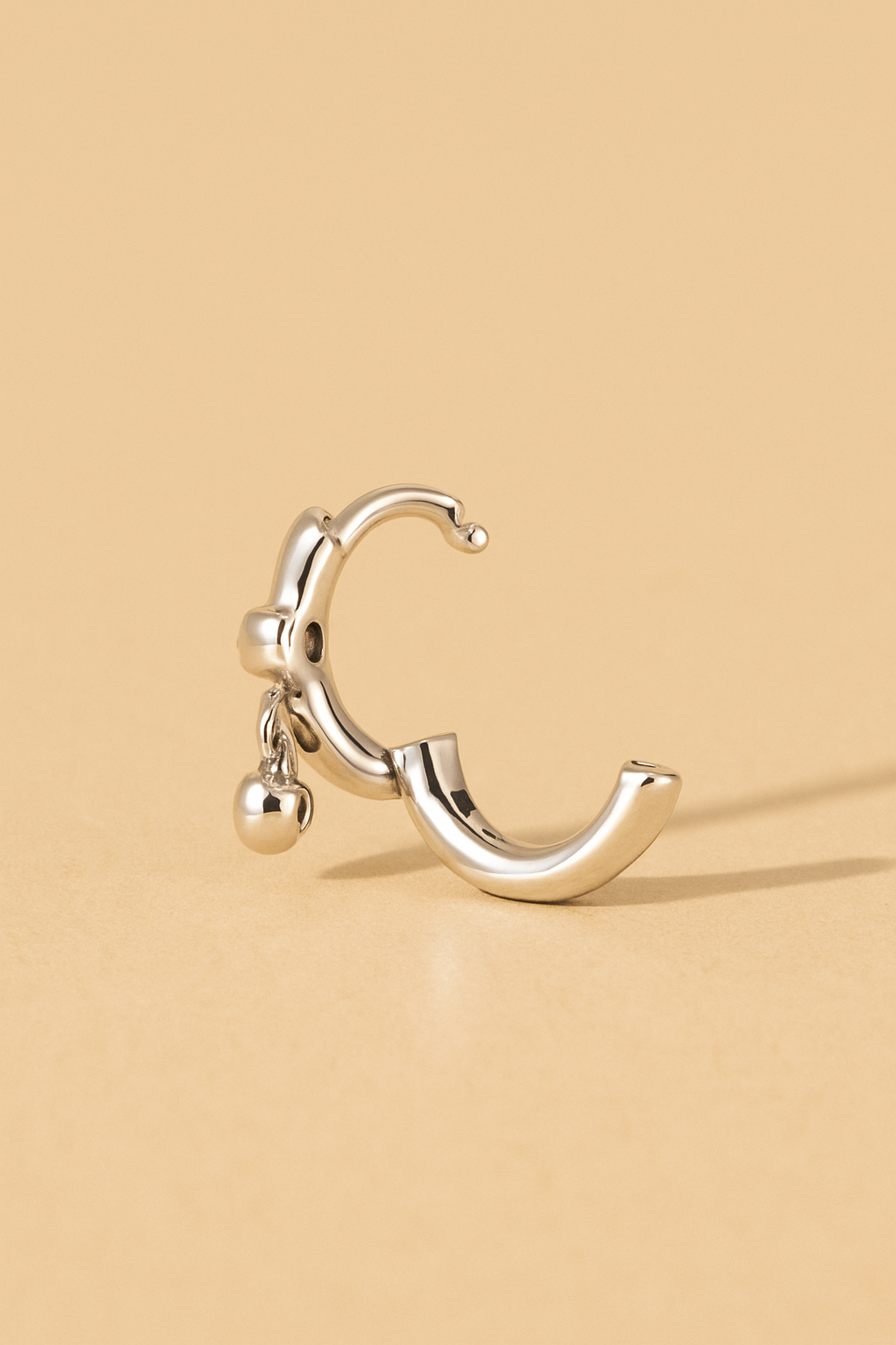 Simple shaker sterling silver  huggie