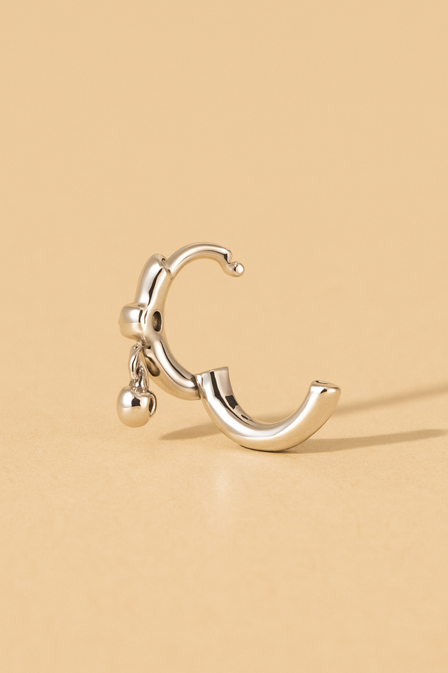 Simple shaker sterling silver  huggie