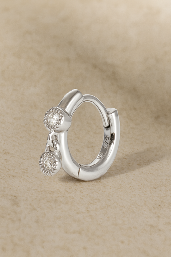 Simple shaker sterling silver  huggie