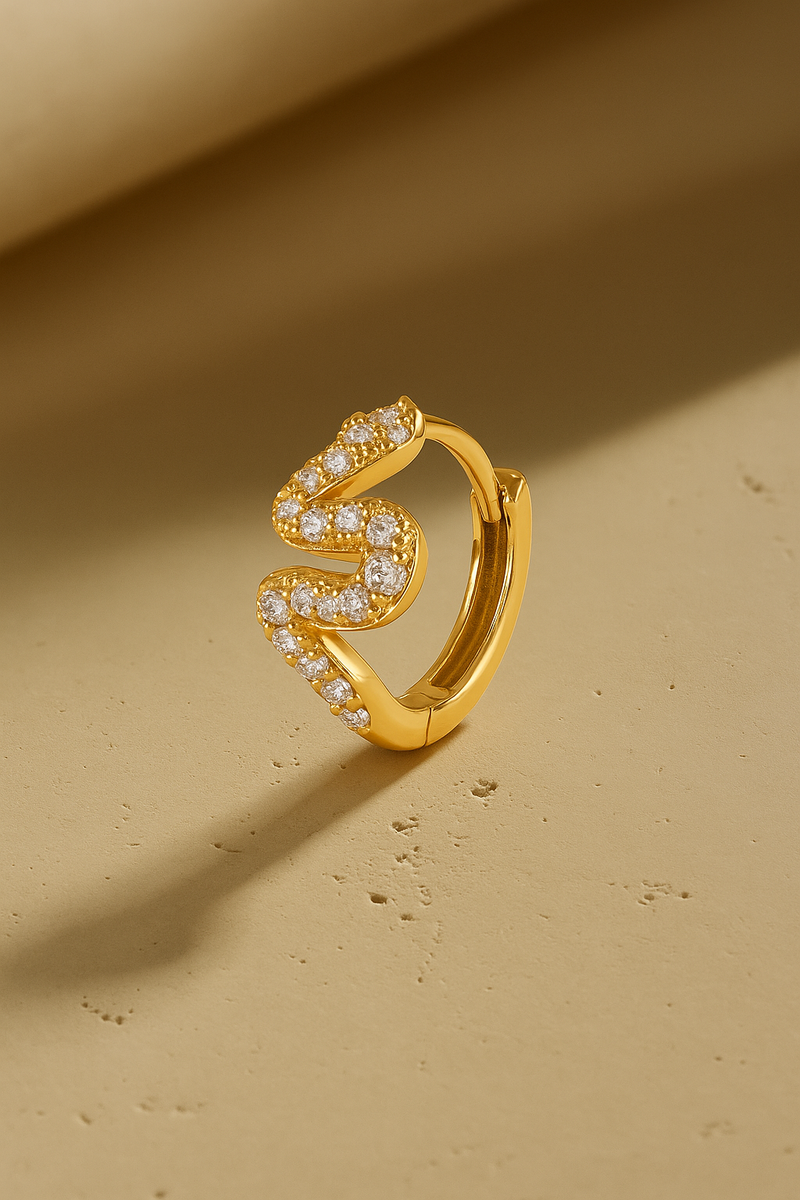 Snake Gold Vermeil Huggie