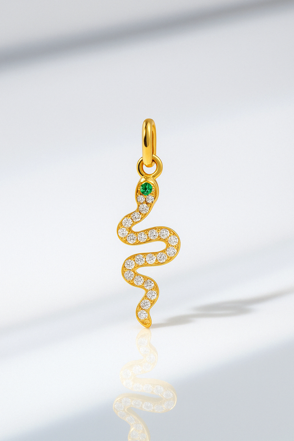 Snake Gold Vermeil Pave Charm