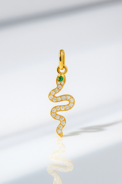 Snake Gold Vermeil Pave Charm