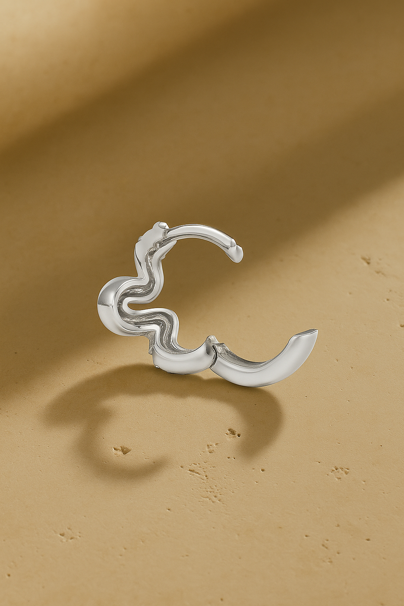 Snake Silver Huggie back