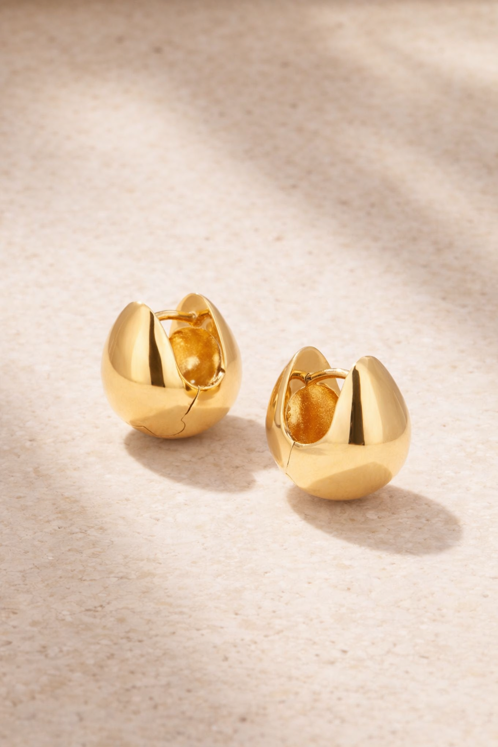 Sophie gold hoop earrings chunky lightweight everyday hoops