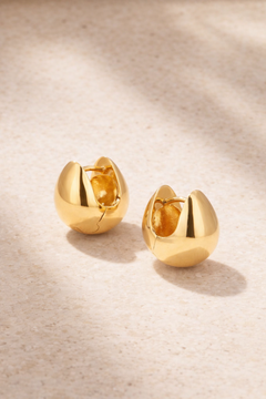Sophie gold hoop earrings chunky lightweight everyday hoops