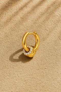 Soraya Piecing Bead Gold Huggie