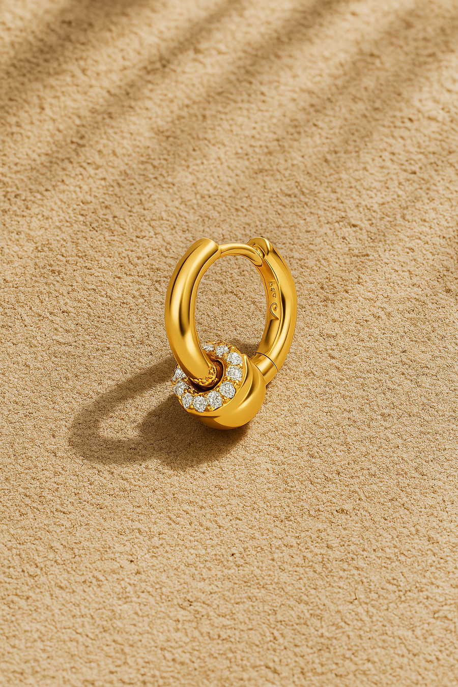 Soraya Piecing Bead Gold Huggie